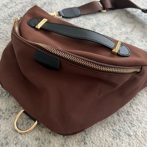 Large brown belt bag